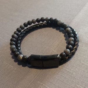 Leather and Lava Double Band Aromatherapy Diffuser Bracelet